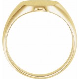 18K Yellow 14x12 mm Oval Signet Ring photo 4