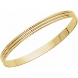 14K Yellow 6 mm Grooved Bangle Bracelet photo 2