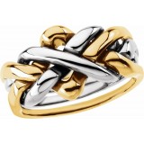 14K Yellow/White 12.5 mm 4-Piece Puzzle Ring photo