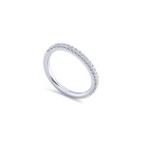 Gabriel & Co. 14k White Gold Contemporary Curved Wedding Band photo 3