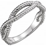 14K White Rope Ring photo