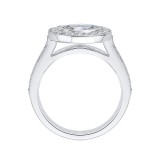 Shah Luxury 14K White Gold Oval Diamond Halo Engagement Ring (Semi-Mount) photo 4