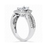 14k White Gold Diamond Semi-Mount Halo Engagement Ring photo 2