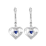 Gems One Silver Diamond (1/50 Ctw) & Created Sapphire (1/4 Ctw) Earring photo