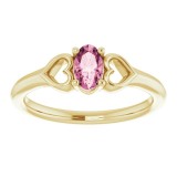 14K Yellow 5x3 mm Oval Tourmaline Youth Heart Ring photo 3
