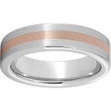 Serinium Pipe Cut Band with a 2mm 14K Rose Gold Inlay and Satin Finish photo