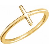 14K Yellow Sideways Cross Ring photo