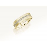 Henri Daussi 6mm Men's Wedding Band MB133 14k Gold Yellow 0.60 Ctw. photo 2