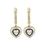 Gems One 14KT Yellow Gold & Diamond Rhythm Of Love Fashion Earrings   - 1/2 ctw photo