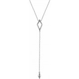 14K White Geometric Y 16-18 Necklace photo