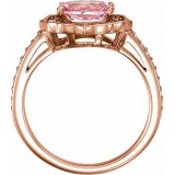 14K Rose Baby Pink Topaz & 1/3 CTW Diamond Ring photo 2