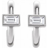 14K White 1/5 CTW Diamond J-Hoop Earrings photo 2