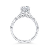 Shah Luxury Round Diamond Engagement Ring In 14K White Gold (Semi-Mount) photo 4