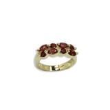 14K Yellow Gold Double Linear Garnet Ring photo