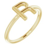 14K Yellow Initial R Ring photo