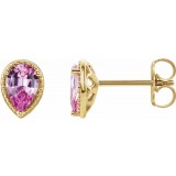 14K Yellow Pink Sapphire Earrings photo