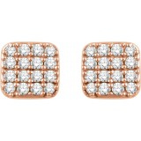14K Rose 1/5 CTW Diamond Square Cluster Earrings photo 2