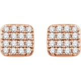 14K Rose 1/5 CTW Diamond Square Cluster Earrings photo 2