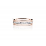 Henri Daussi 6mm Men's Wedding Band MB134 14k Gold Rose 1.31 Ctw. photo