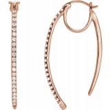 14K Rose 1/2 CTW Diamond Hoop Earrings photo