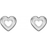 14K White 8.5x8 mm Heart Earrings photo 2