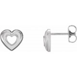 14K White 8.5x8 mm Heart Earrings photo 3
