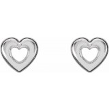 14K White 8.5x8 mm Heart Earrings photo 4