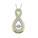 Gems One 10KT White & Yellow Gold & Diamond Rhythm Of Love Neckwear Pendant  - 1/6 ctw photo