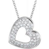 14K White 1/4 CTW Diamond Heart 18 Necklace photo