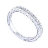 Gabriel & Co. 14k White Gold Victorian Diamond Wedding Band photo 3