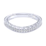 Gabriel & Co. 14k White Gold Victorian Diamond Wedding Band photo