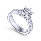 Gabriel & Co. 14k White Gold Contemporary Straight Engagement Ring photo 3