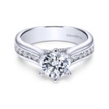 Gabriel & Co. 14k White Gold Contemporary Straight Engagement Ring photo