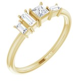 14K Yellow 1/4 CTW Diamond Stackable Geometric Ring photo