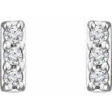 14K White .05 CTW Diamond Bar Earrings photo 2