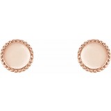 14K Rose Engravable Beaded Earrings photo 2