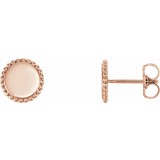 14K Rose Engravable Beaded Earrings photo