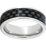 Serinium Pipe Cut Band with Black Carbon Fiber Inlay photo