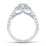 Gabriel & Co. 14k White Gold Entwined Halo Engagement Ring photo 2