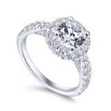 Gabriel & Co. 14k White Gold Entwined Halo Engagement Ring photo 3