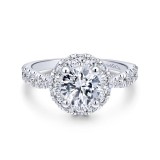 Gabriel & Co. 14k White Gold Entwined Halo Engagement Ring photo