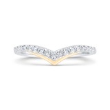 Shah Luxury 14K Two Tone Gold Diamond Contour Band photo