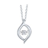 Gems One 10KT White Gold & Diamond Rhythm Of Love Neckwear Pendant  - 1/10 ctw photo