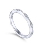 Gabriel & Co. 14k White Gold Victorian Diamond Wedding Band photo 3