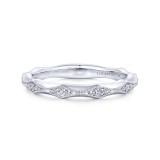 Gabriel & Co. 14k White Gold Victorian Diamond Wedding Band photo