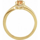 14K Yellow Citrine & 1/5 CTW Diamond Ring photo 2