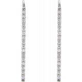 14K White 1/3 CTW Diamond Bar Earrings photo 2