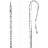 14K White 1/3 CTW Diamond Bar Earrings photo