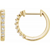14K Yellow 1/3 CTW Diamond 15.25 mm Hoop Earrings photo
