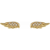 14K Yellow .03 CTW Diamond Angel Wing Earrings photo 2